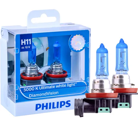 Philips H11 12V 55W Diamond Vision 5000K Супер белый свет Галогенные лампы Автоматические фары Противотуманные фары 12362DVS2