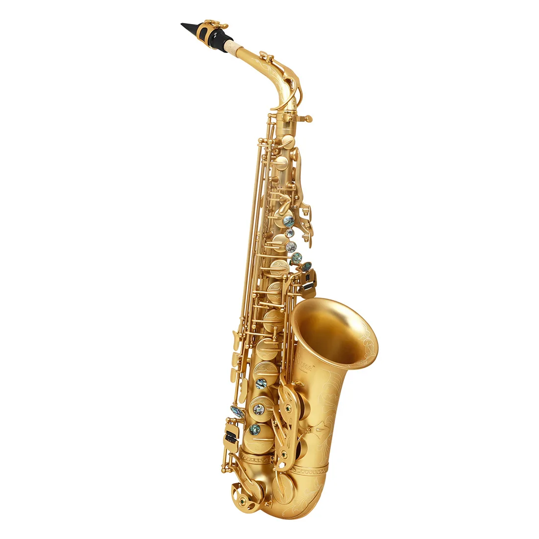 Alto Saxophone E Flat, Matte Finish, Abalone Shell Keys, Beginner Adult Instrument, Professional Sound Quality, Easy to Play