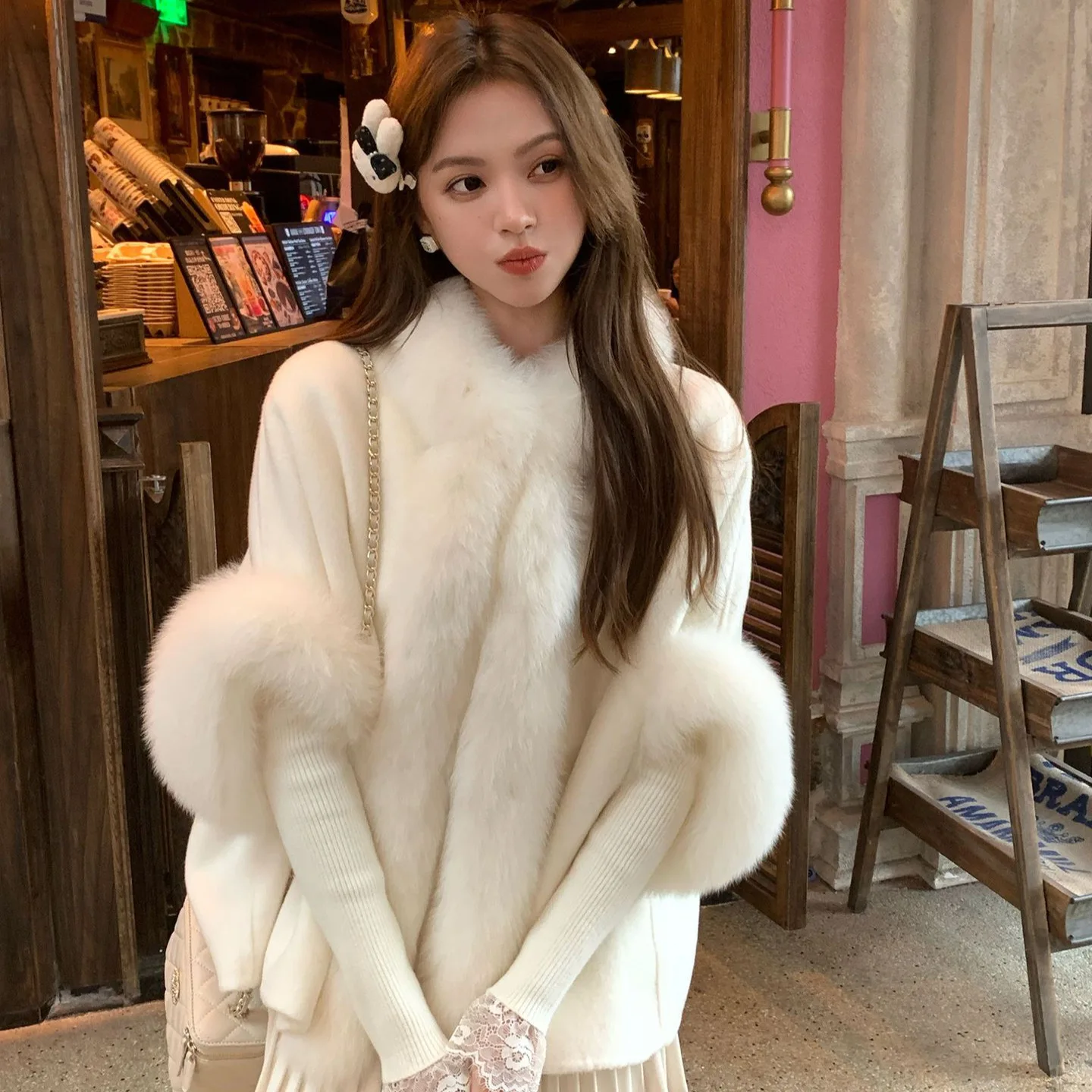 

Двусторонняя шерстяная шуба Ele Lady's Cowl Ne Wrap Повседневный зимний дизайн Young Faionable Thi Warm Chinese Manu...