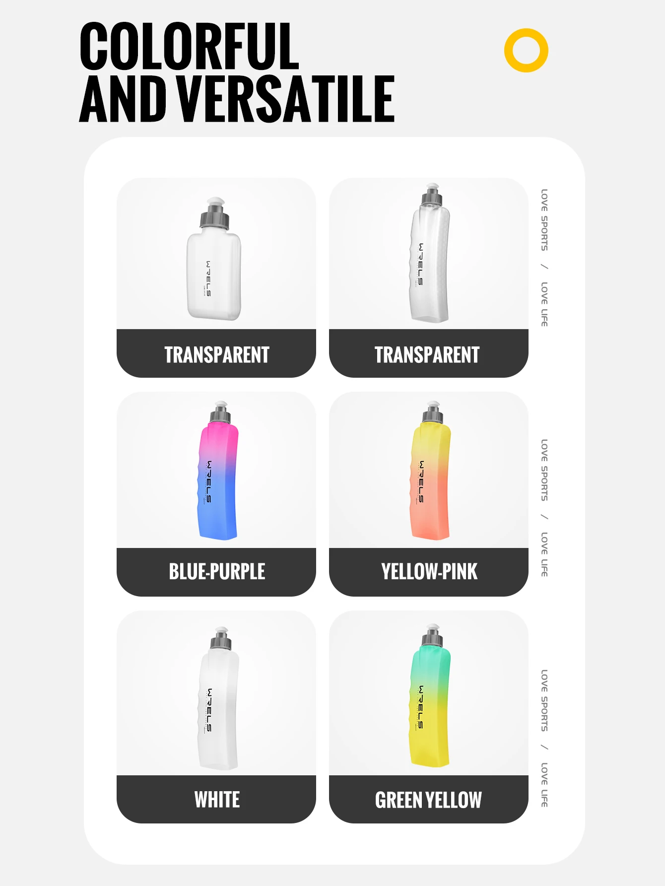 WRELS Zusammenklappbare Reise-Wasserflasche für Outdoor-Sport & Camping Wandern Leichte Laufflasche BPA-frei TPU Weiche Wasserflasche – Detail 12