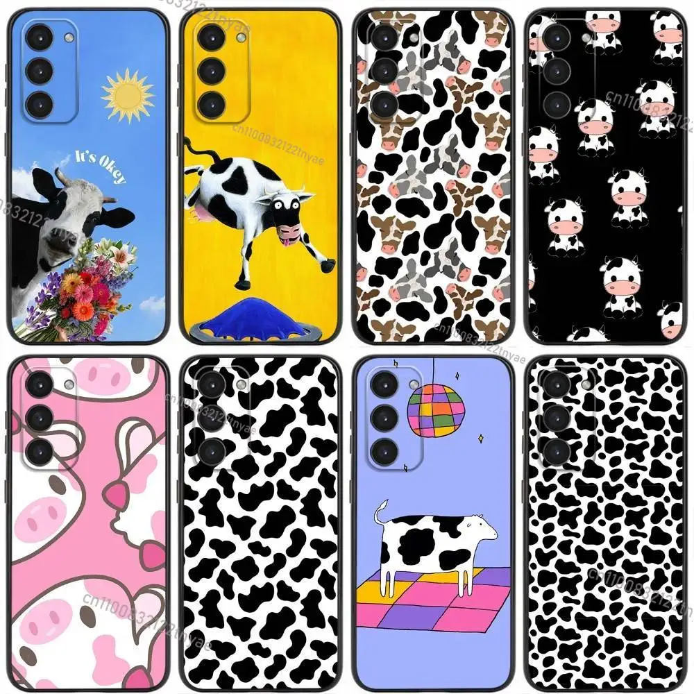 

Cute and funny cow Phone Case For Samsung Galaxy A20,21s,22,31,32,52,53,72,73,80,91 Soft Liquid Silicone Black Cover