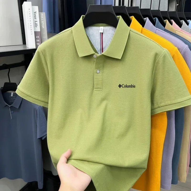 100% reine Baumwolle 2026 High-End Marken Herren Kurzarm-Poloshirt Sommer Mode Luxus Logo Besticktes Golf-Oberteil Lässiges T-Shirt – Detail 10