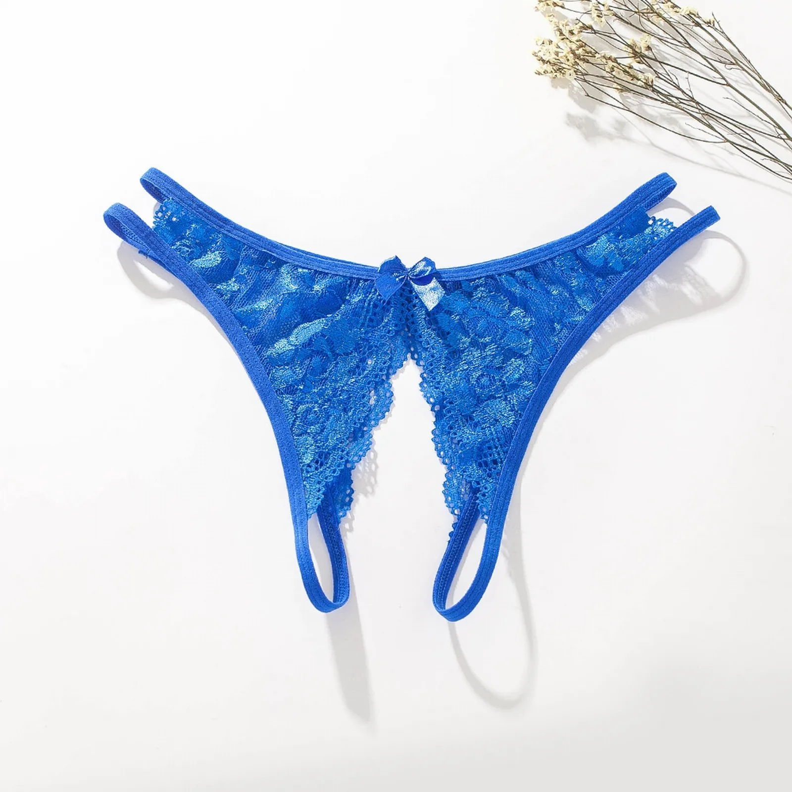 Sexy Lace Thongs Open Crotch Erotic G-String Solid Color Temptation Micro String Erotic Lingerie For Sex Temptation Cueca