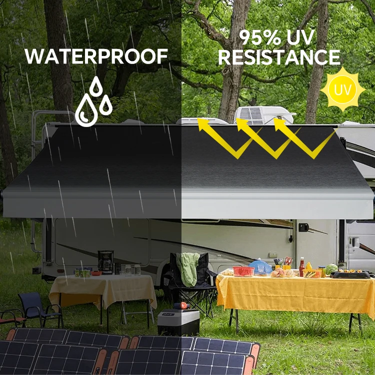 Electric RV Side Awning with Smart Control Panel for Camper Trailer Awning