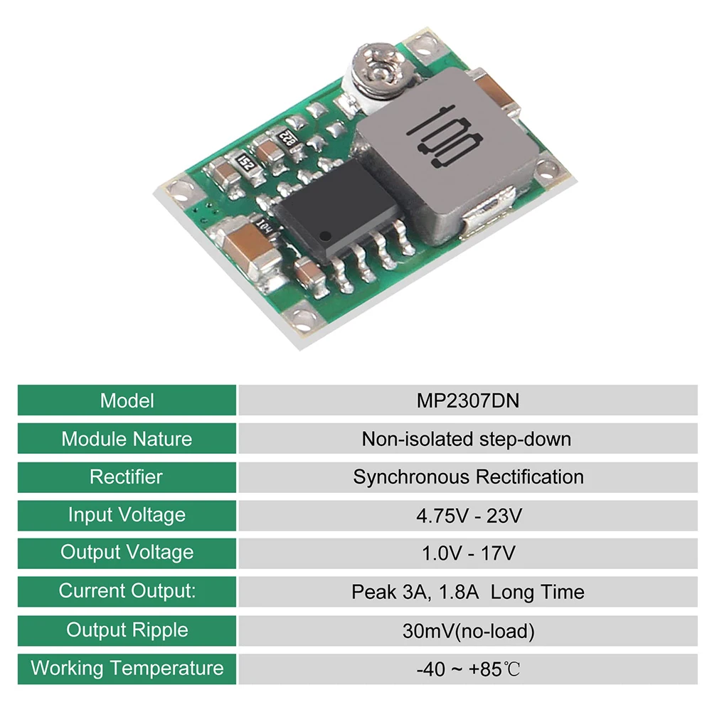 Pack of Twenty Compact DCDC Step Down Modules Featuring Easy Adjustability and High Efficiency Ratings up to 96%