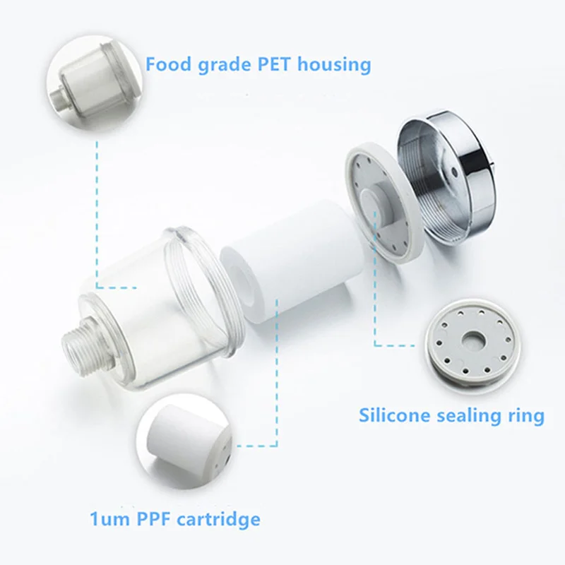PP 면 청정기 주방용 범용 경수 연수기, 스프레이 헤드 샤워 수도꼭지 필터, 정화 욕실 액세서리