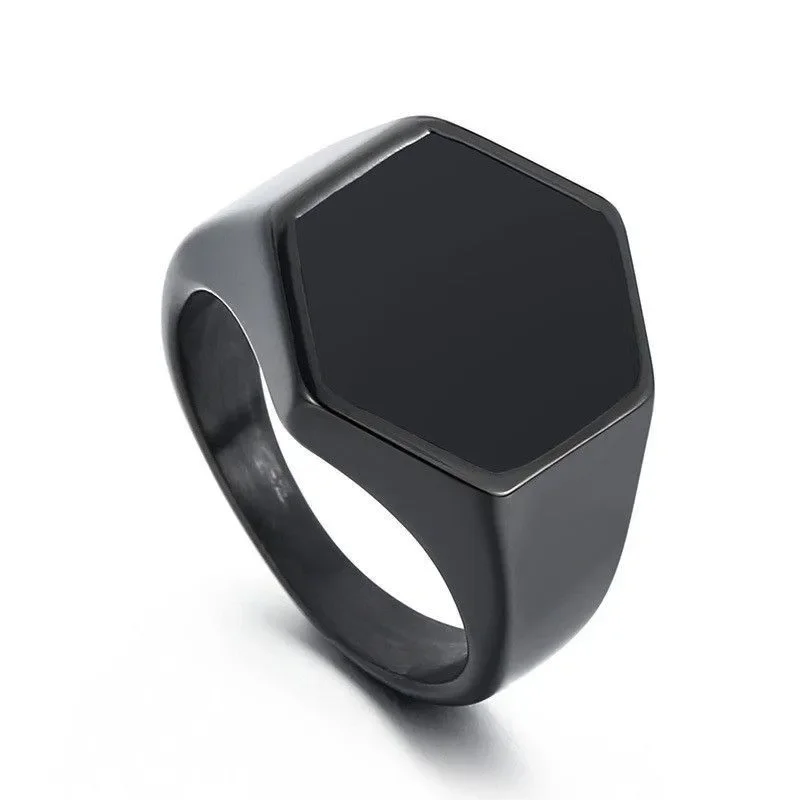 European and American Retro Punk Style Personality Simple Casting Three-Dimensional Glossy Ring For Men