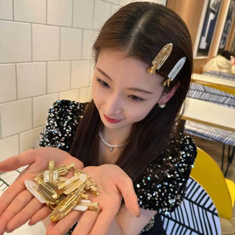 دبوس شعر من الأسيتات للرجال والنساء، مشبك شعر مكسور، مشبك شعر على الطراز الفرنسي، إكسسوارات شعر عصرية