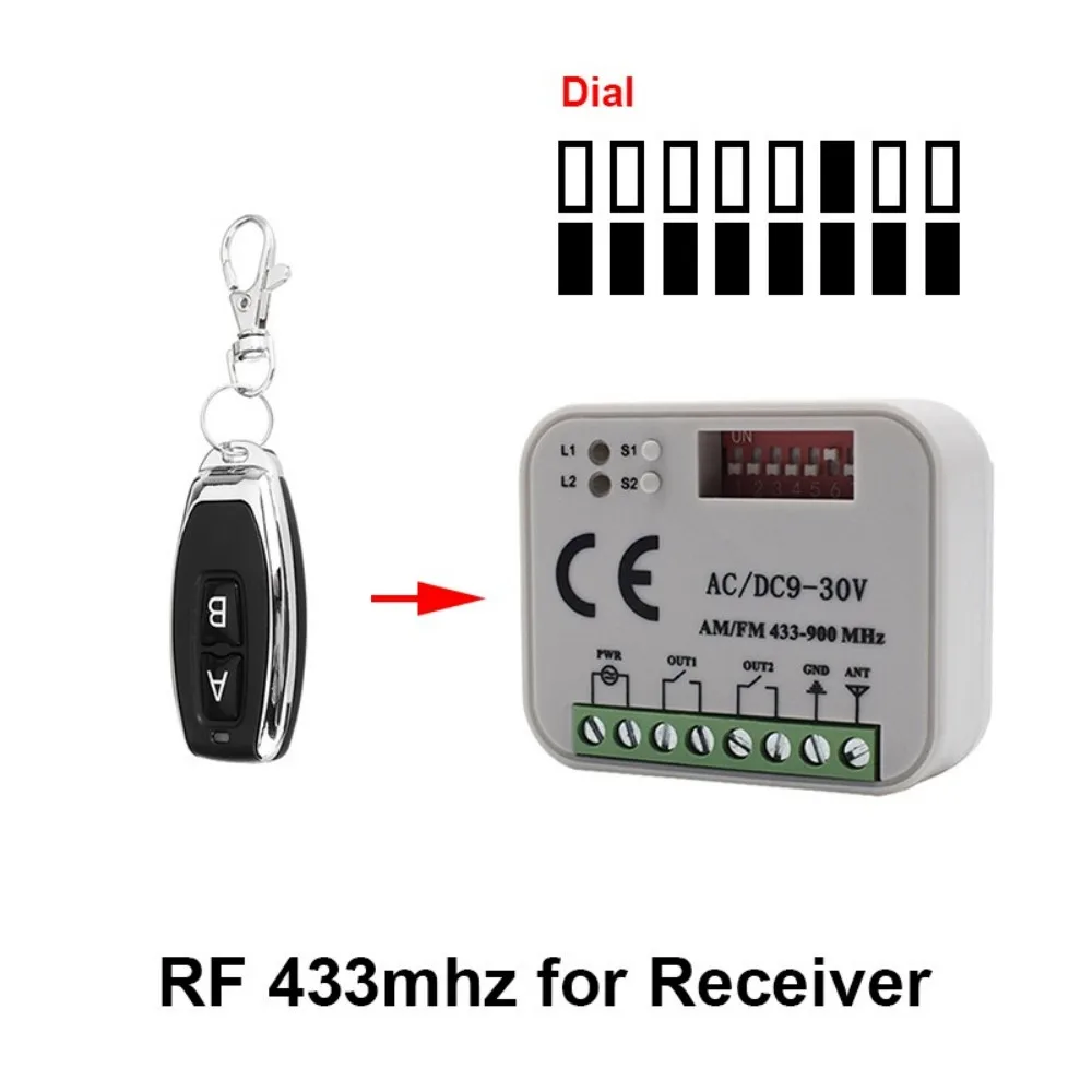 Garage Gate Door Remote Control Universal Receiver 12V 24V 9-30V Controller Switch 300-900MHZ 433.92 433mhz RX MULTI Opener