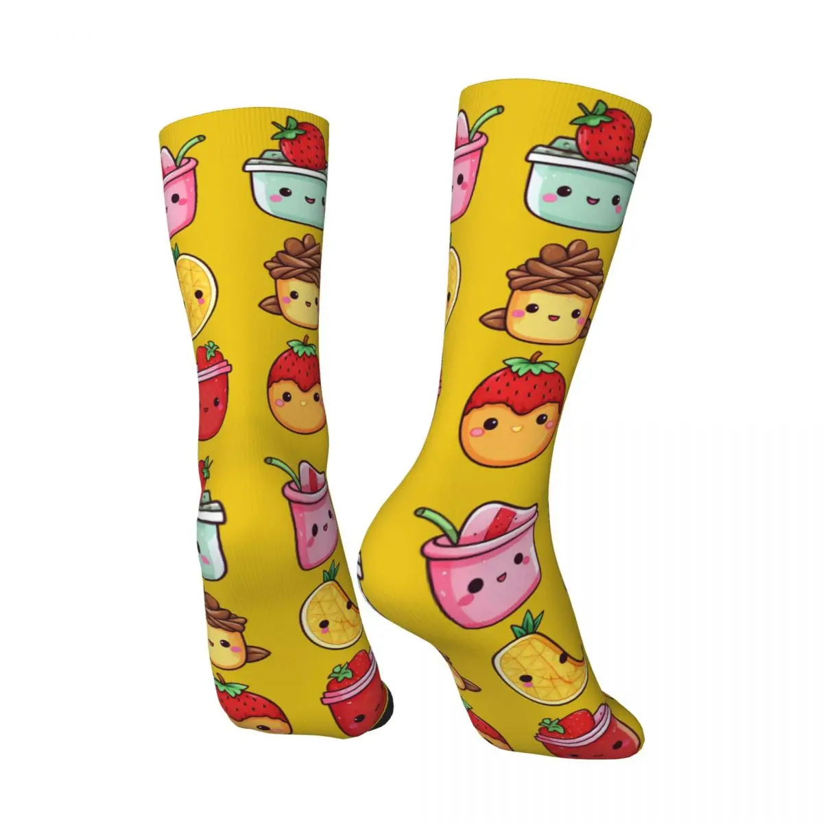 Calcetines de dibujos animados de Nutella para hombre y mujer, calcetín Unisex cálido, estilo callejero