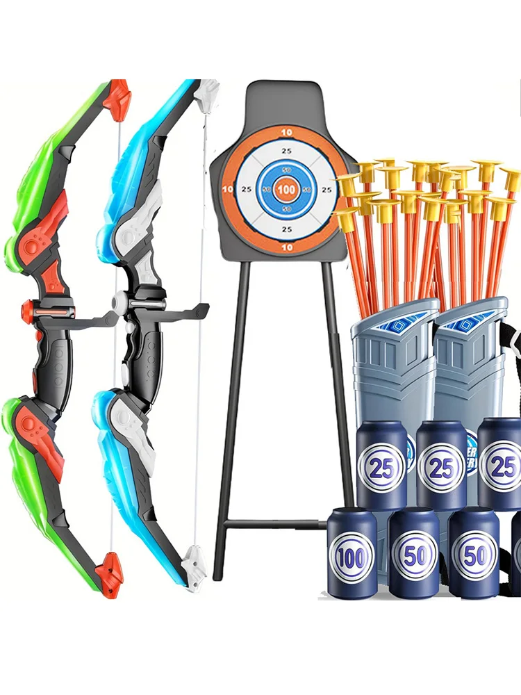 キッズLEDアーチェリーおもちゃセット、手と目のコーディネーショントレーニング、複数のセットオプション、屋内屋外スポーツギフト、ハロウィン/クリスマス