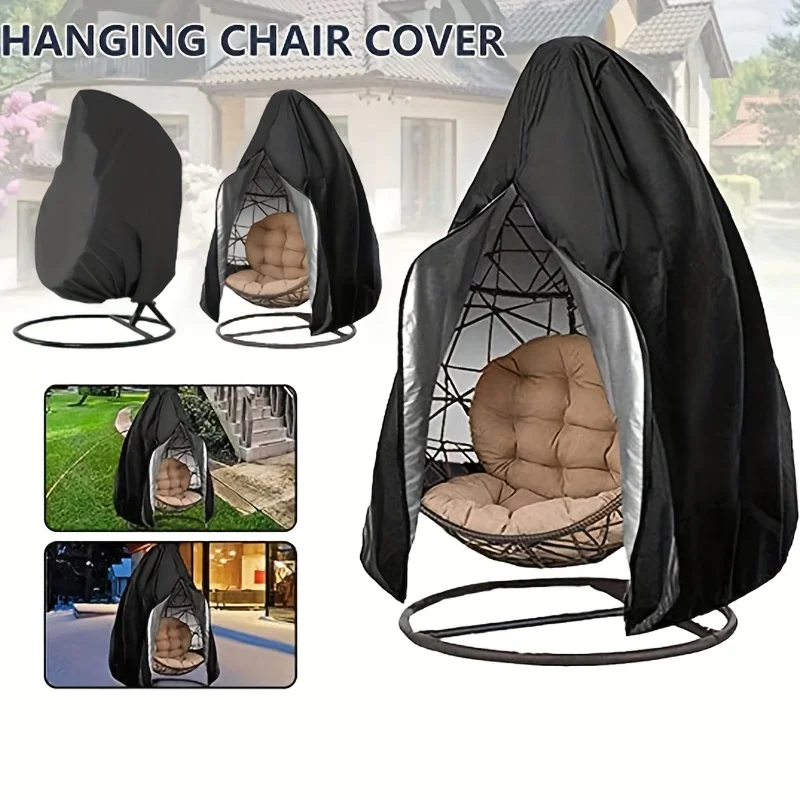 Housse de protection pour fauteuil suspendu en forme d'œuf, 1 pièce, en tissu Oxford 210D, résistante aux UV et aux déchirures, pour l'extérieur
