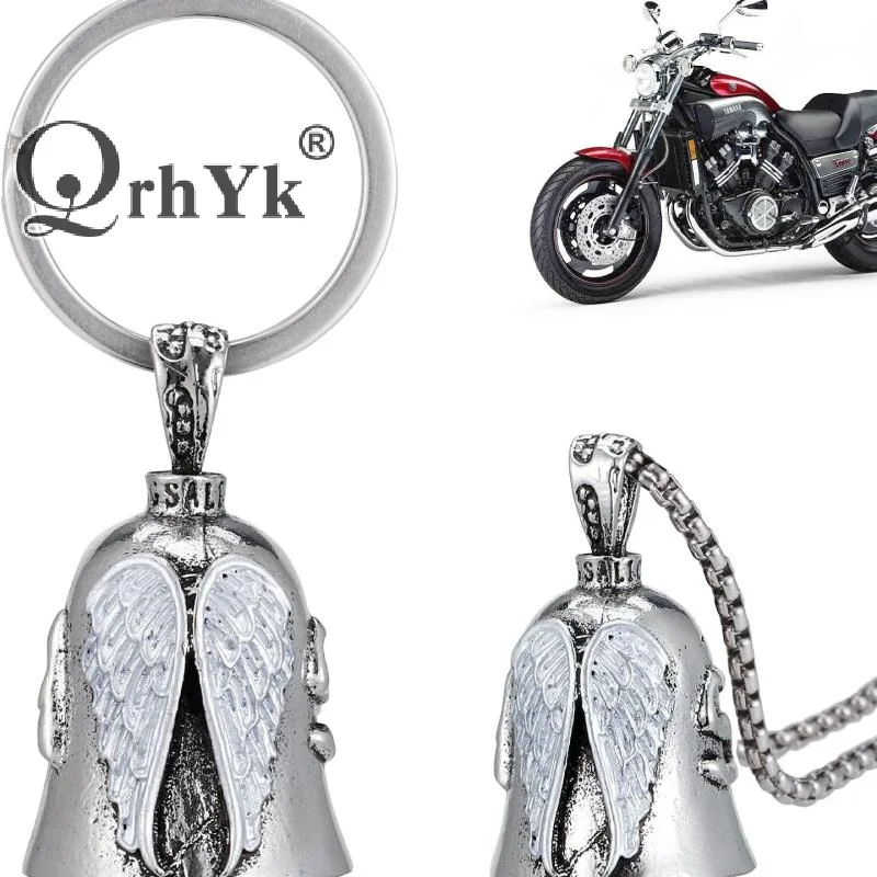 1 Piece Biker Riding Bell Pendant Riding Bell Angel Guardian KeychainPortable Motorcycle Accessories For Biker Riders Gift
