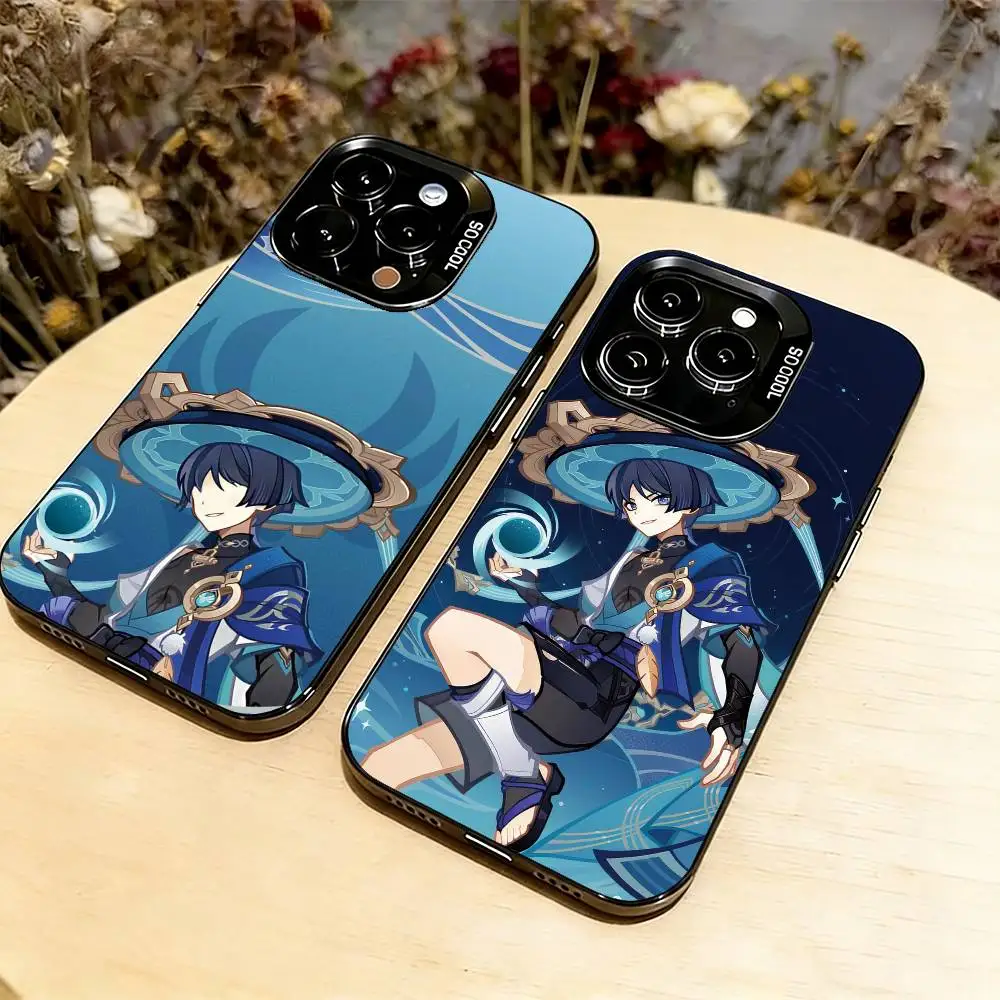 

Genshin impact Wanderer Phone Case For iPhone 17,16,15,14,13,12,11 Plus,Pro Max,XS,Colorful Silver Black Cover