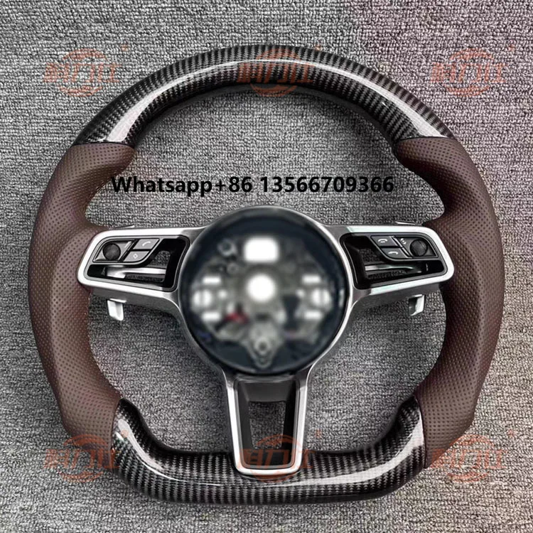 

GT Carbon Fiber Steering Wheel Panamera 971 Macan 911 971 992 Carbon Fiber Steering Wheel Assembly for Cayenne