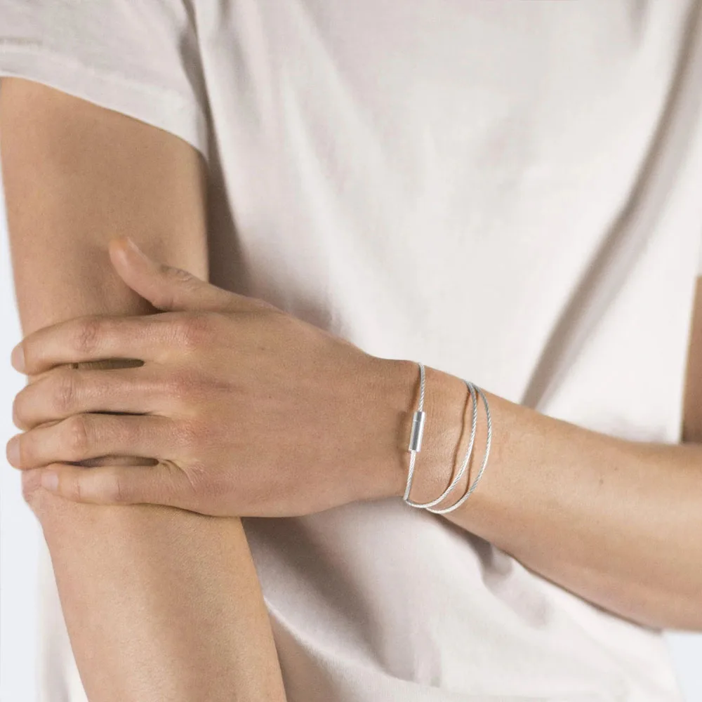 11g LE moda masculina e feminina pulseira de três camadas corda, 11g 925 prata esterlina presente de luxo, atacado de joias francesas