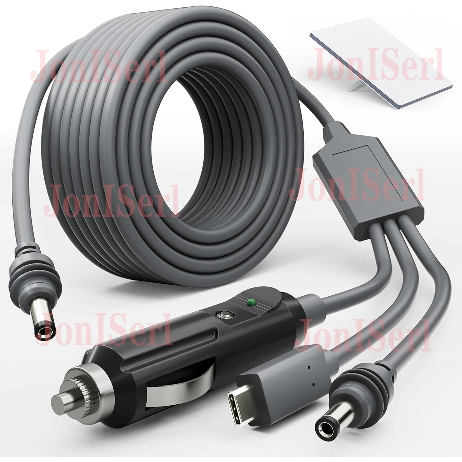 Starlink Mini 3 in 1 DC Power Cable 16.4FT 100W USB C 12-24V Cigarette Lighter Plug and DC Male Power Cable Cord