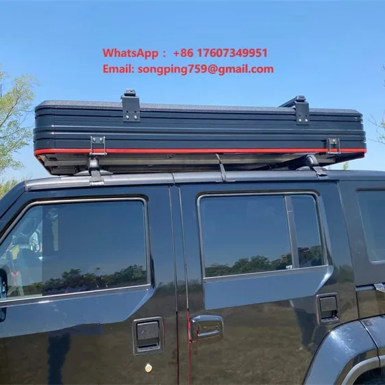 Factory Directly Supply Aluminium Hard Shell Car Roof Top Tent With Luggage Racks for Sale Waterproof Hard Top Roof Tent