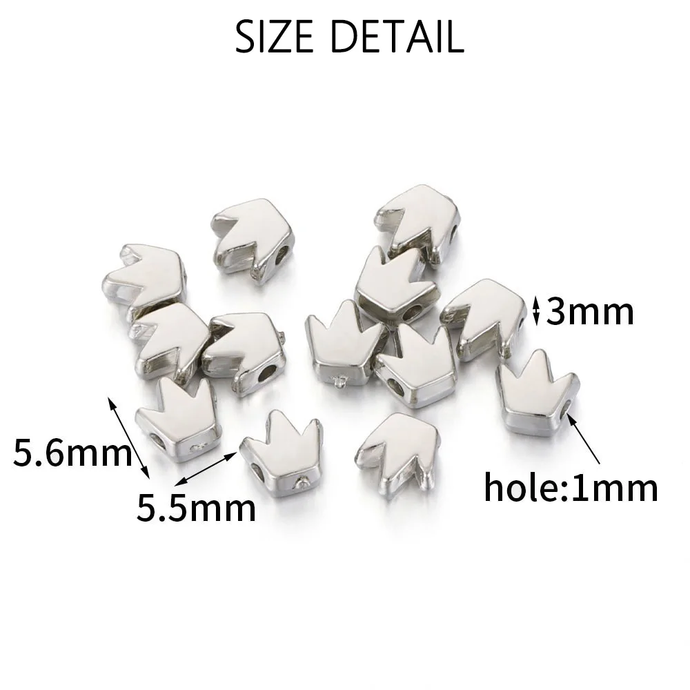 100Pcs CCB Crown Shape Spacer Loose Beads for DIY