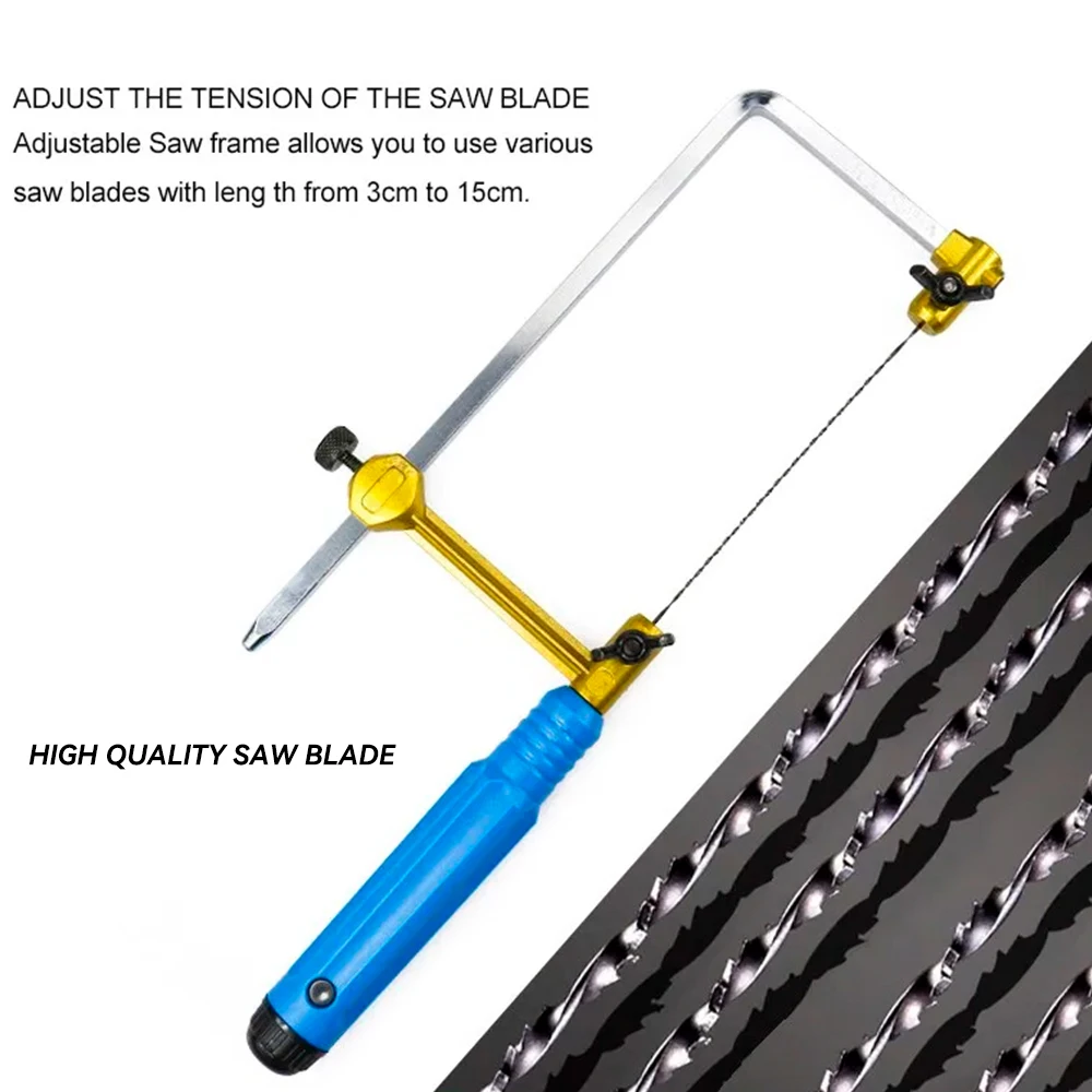 KATWAY Hand Tools, Jeweler's Saw Frame Adjustable U Type Cutting Tool with Wooden Handle HH-AA60