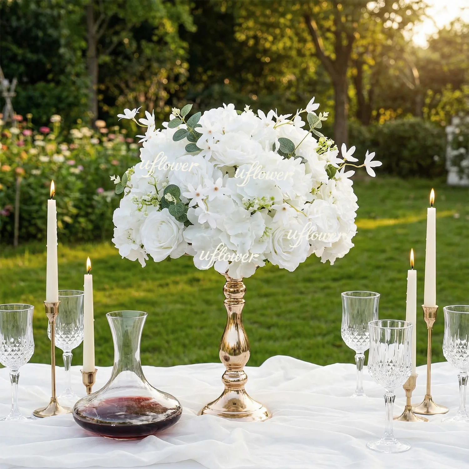 

30cm/45cm Artificial White Wenshin Rose Flower Ball for Wedding Table Floral Centerpieces Decoration Party Road Lead Arrangement