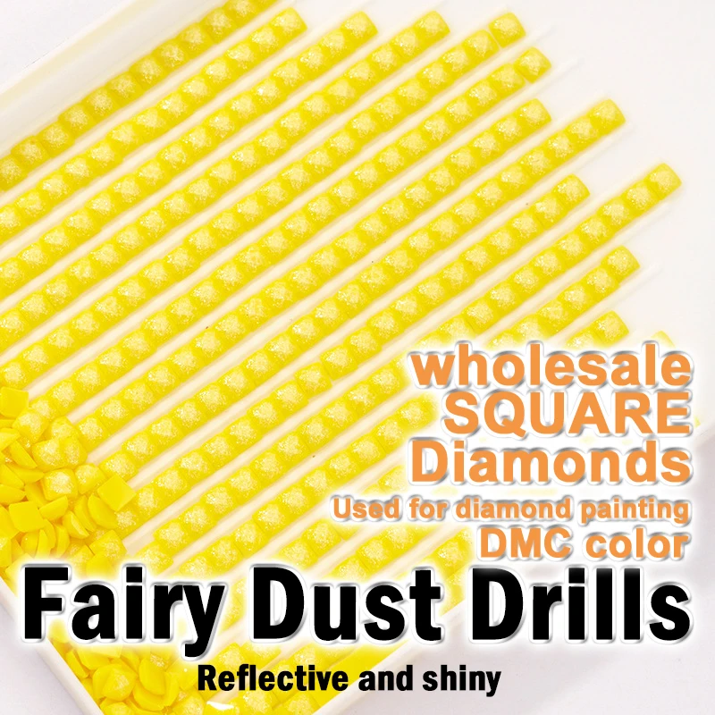 

DMC Fairy Dust Drills Color Square Shiny Diamond Painting Embroidery Resin Rhinestones Mosaic Needlework Home Decor Stone Art
