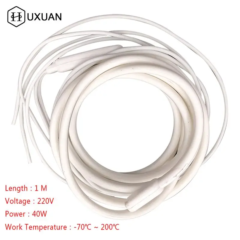 1 Meter 220-230V 70 Celsius 40W Waterproof Silicone Insulated Heater Wire Unfreezer For Drain-pipe Electrical Wires