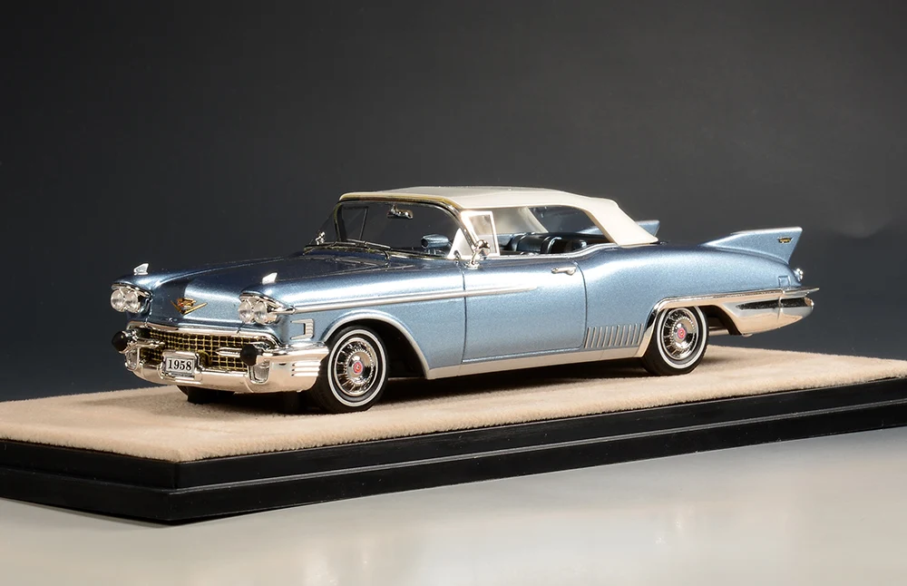 Stamp1:43 Eldorado Biarritz Prototype Closed Top Argyle Blue Irid 1958 Simulation Limited Edition Resin Metal Static Car Model