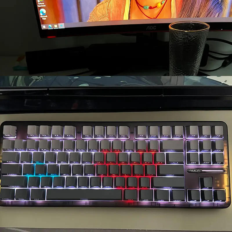 Imagem -03 - Teclado Mecânico sem Fio Bluetooth Gravado Lateral Rgb Personalizado Tecla Completa Hot-swappable Três Modos Teclados para Jogos Aula-f87pro