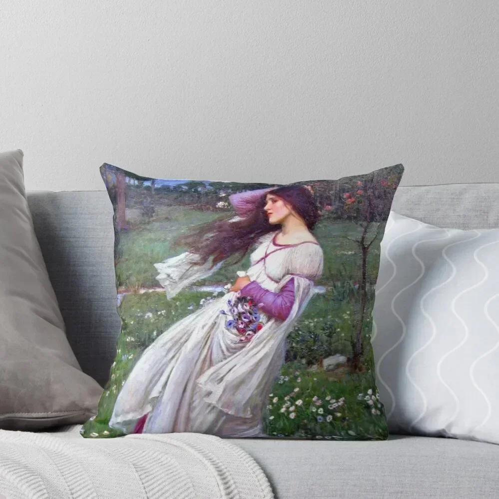 

Windflowers - John William Waterhouse Throw Pillow christmas cushions covers New year Custom Cushion pillow