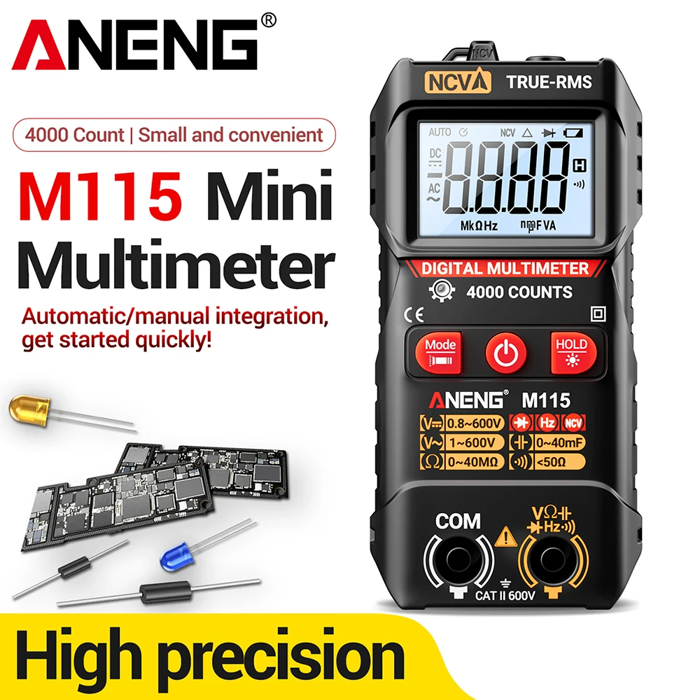 ANENG M115 Multimeter 4000-Count Digital Display Tester with Capacitance & Hz Frequency Measurement Multi-Function Testing Tools