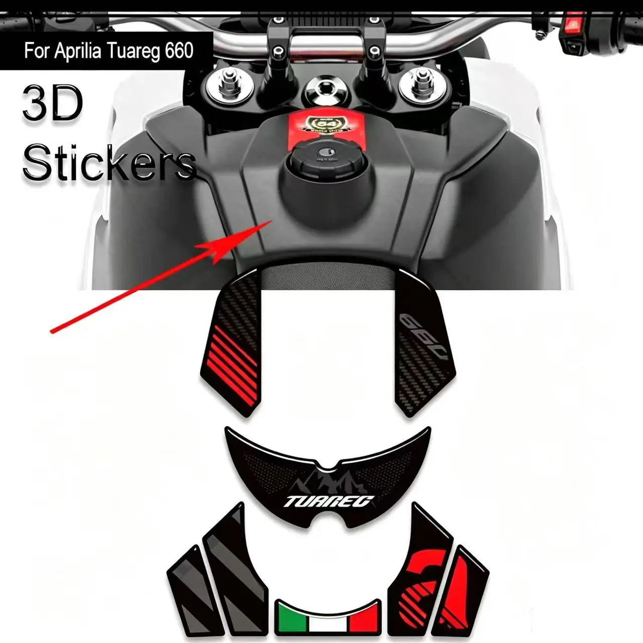 New For Aprilia Tuareg 660 RALLY Tank Pad Cap Grips Gas Fuel Kit Knee Stickers Decals Bike Protection Adventure 2022 - 2026