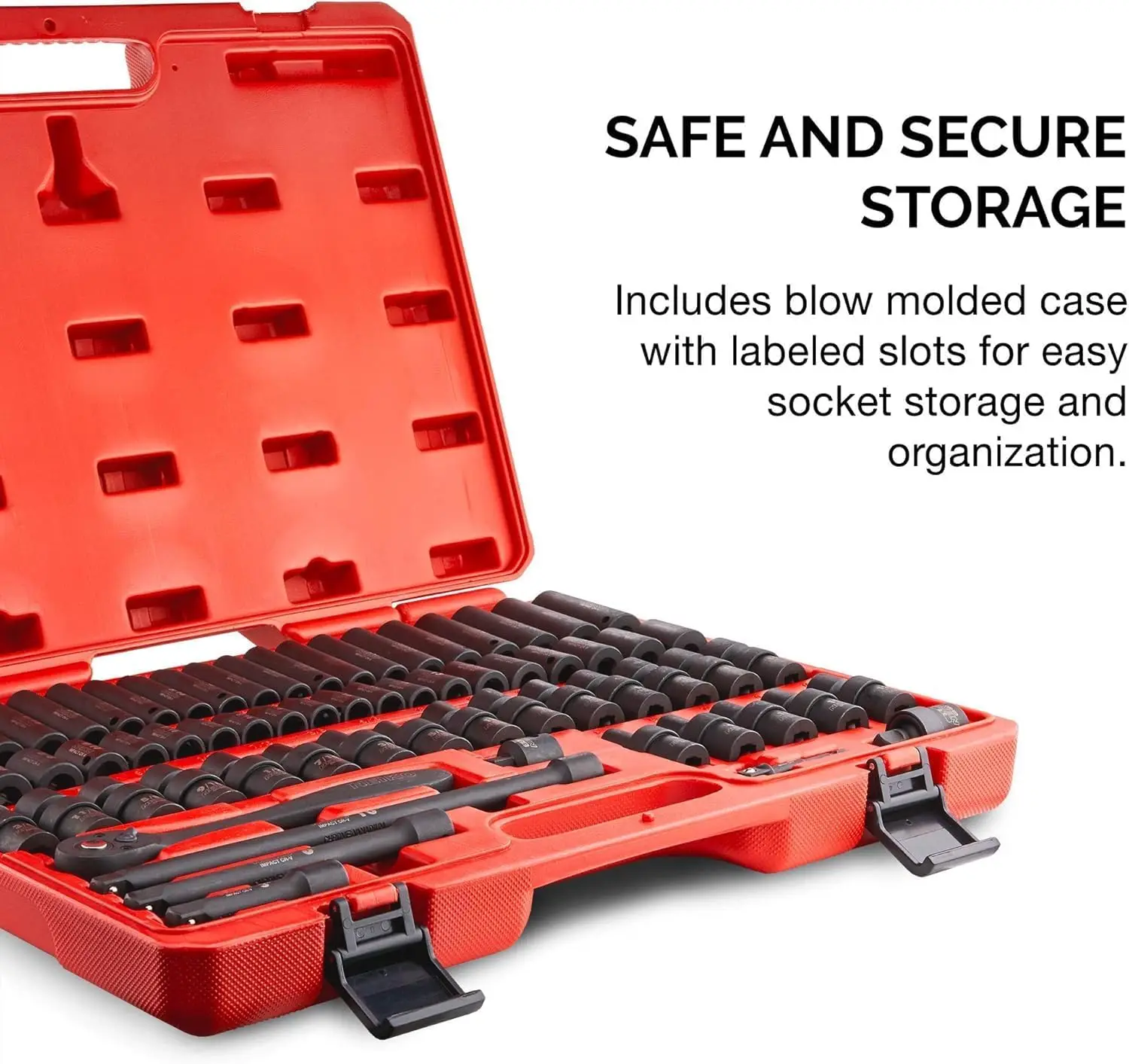 02471A Schlagsteckschlüsselsatz, 3/8-Zoll-Antrieb, 67-teilig, metrisches und Standard-Hauptsteckschlüsselsatz mit flachen und tiefen Steckschlüsseln, Ratsche, neu