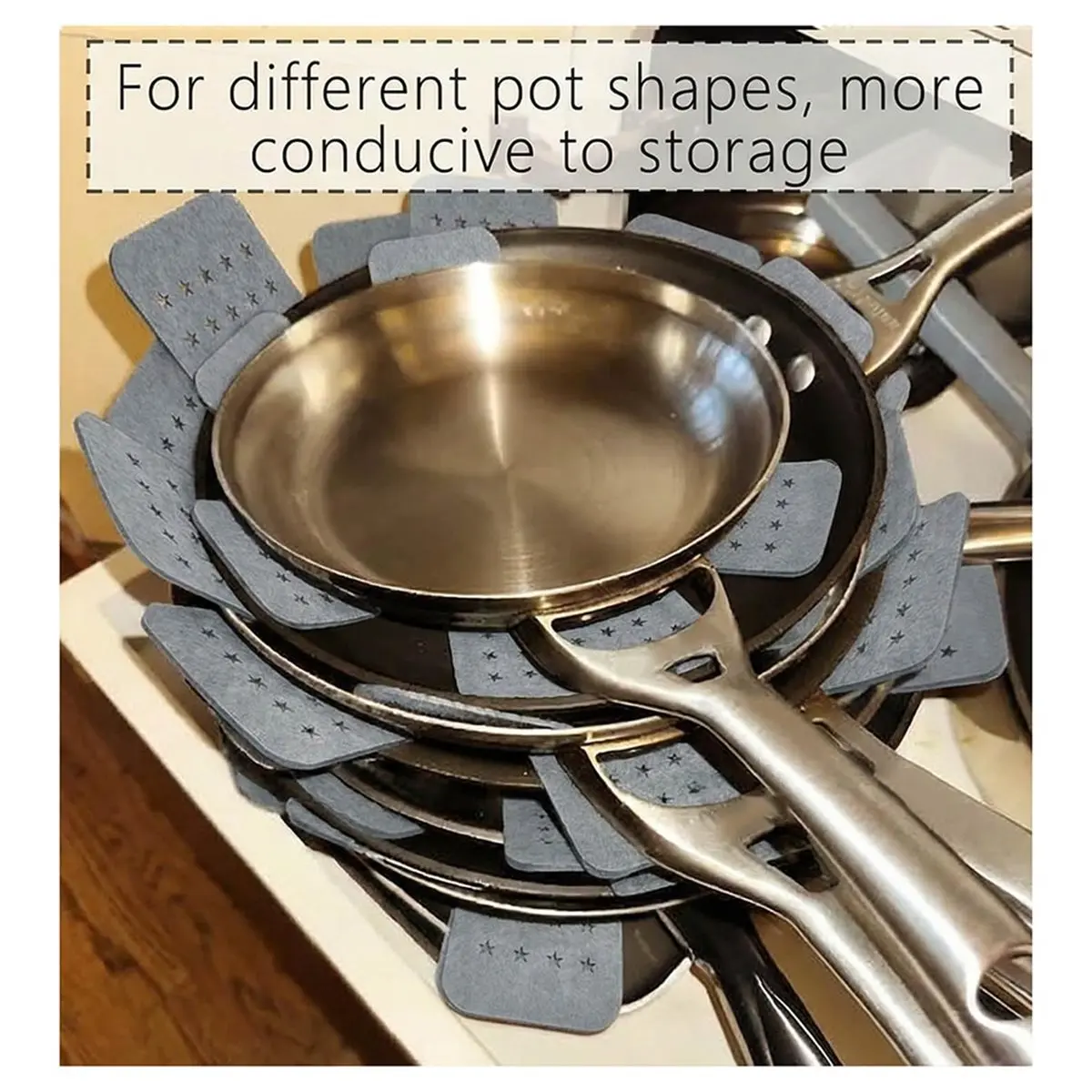 12-Piece Cookware Protector Set, Including Cookware Dividers, Coasters, Placemats, and Casserole Dish Protectors.