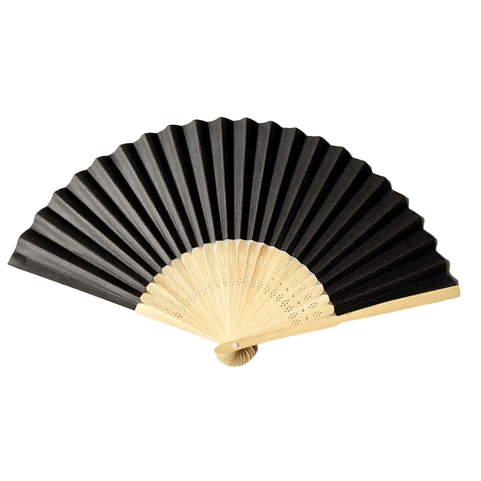 38x21cm Bamboo Folding Hand Fan Vintage Chinese Stye Portable Handheld Cooling Fan, Elegant Retro Dance Party Fashion Accessory