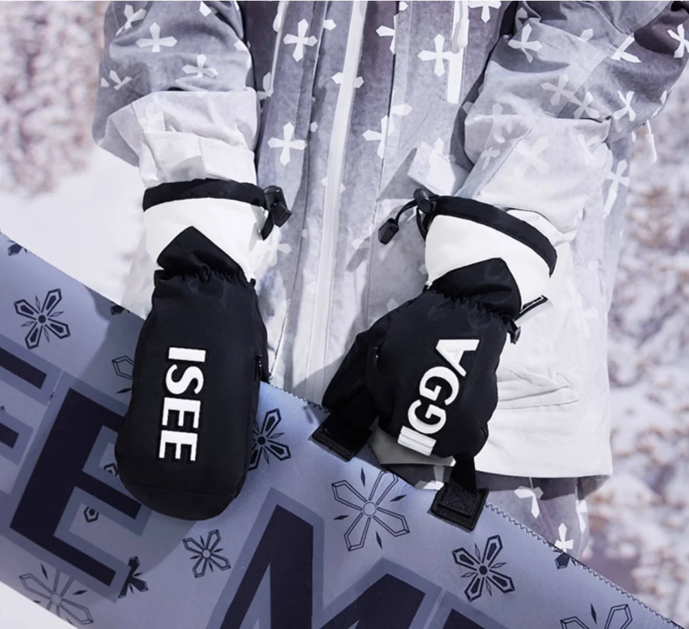ISEEMIGGA Single and Double Skating Gloves - Durable, Water-resistant, 3M New Coolibar Insulation for Warmth