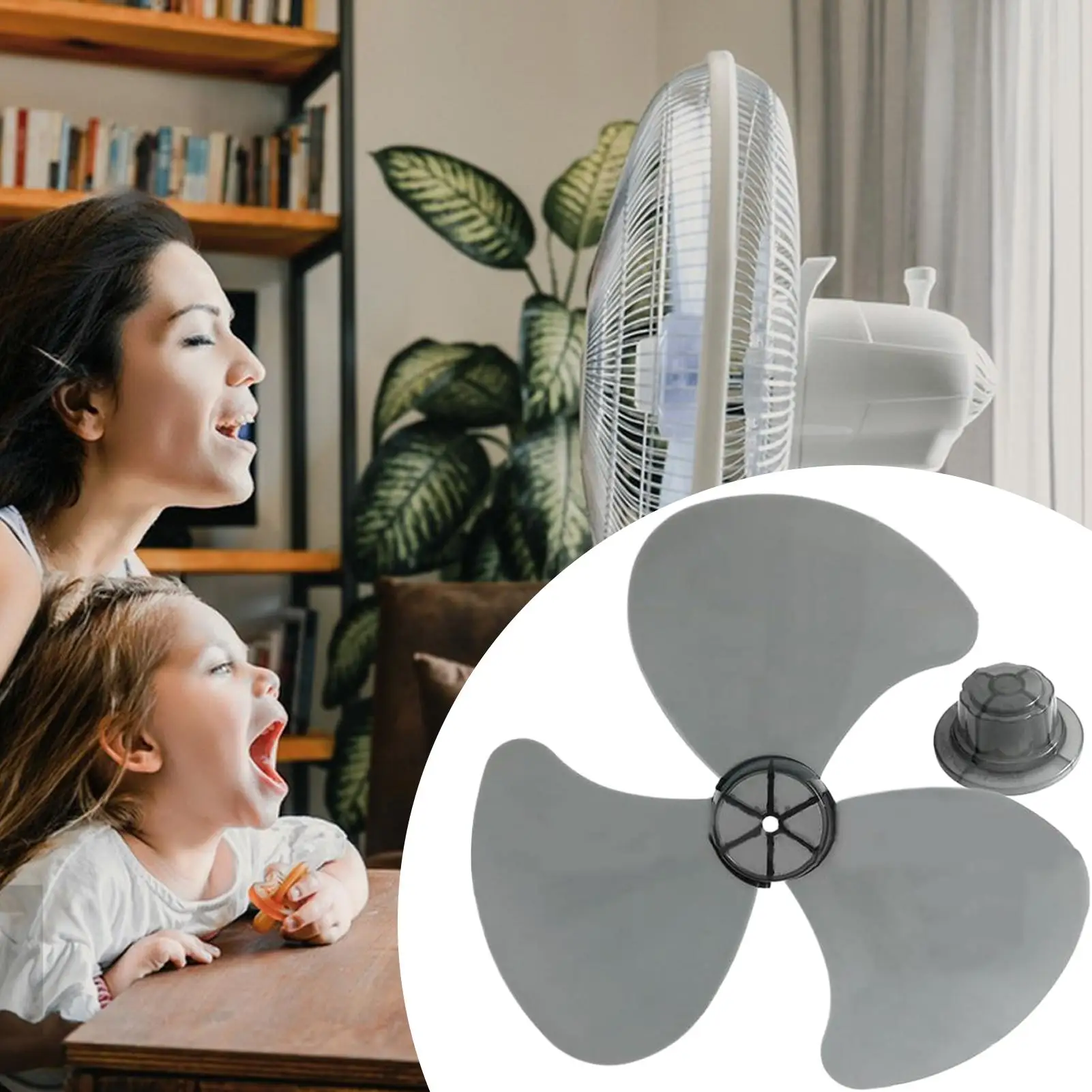 35 cm 3-flügeliger Kunststoff-Lüfter, universeller Standventilator, leistungsstarke Kühlteile für Zuhause, Haushalt, Innenbereich, Schlafzimmer