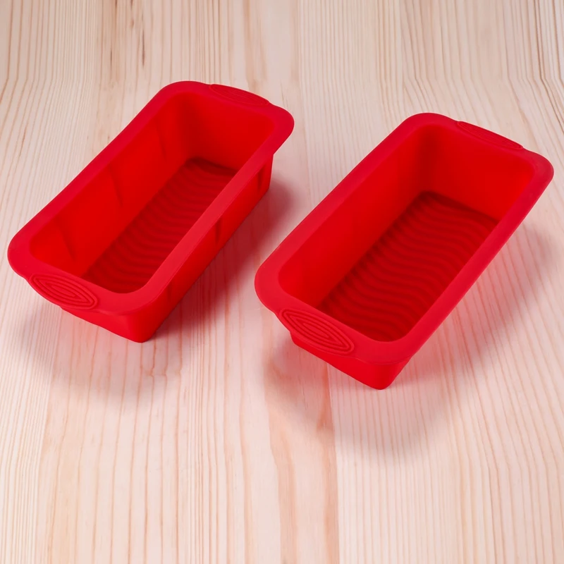 Nuevo juego de 2 latas de silicona para pan, latas para hornear, bandeja antiadherente para hornear, juego de lata de pan de silicona, moldes para hornear