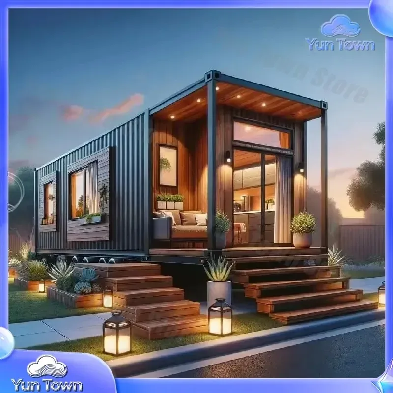 20ft Expandable Foldable Container House for Office Building Glass Wall Mobile Residential Prefabricated House for