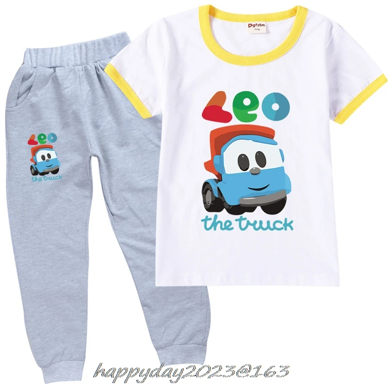 Spring Summer Toddler Girls Leo The Truck Tv Show Clothes 2pcs Outfits Kids Clothes Girl Tracksuit Suit For boys Children Cloth