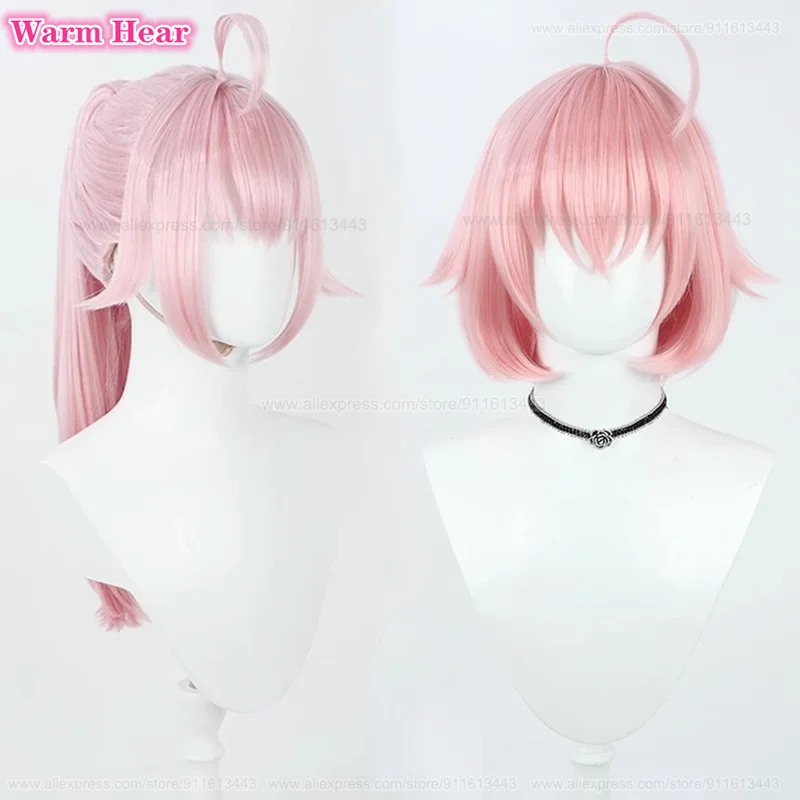 Peluca sintética Takanashi Hosh de alta calidad, pelucas de Anime rosa de 68cm/30cm, pelo resistente al calor, pelucas de mujer para fiesta de Halloween