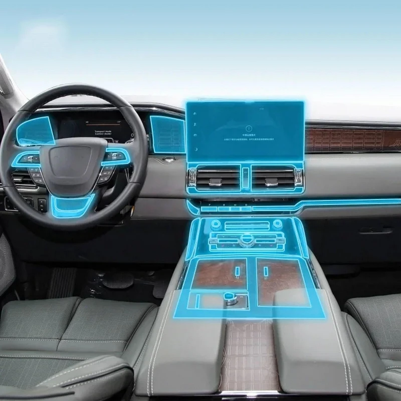 For Lincoln Navigator 2018-2023 Car Interior Center Console Transparent TPU Protective Film Anti-scratch Sticker