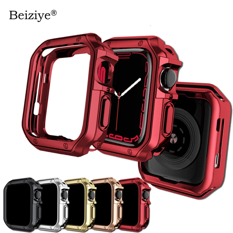 Case for Apple Watch Series 9 8 7 6 SE 5 4 41MM 45MM 40MM 44MM TPU Screen Protector Protective Bumper Cover for IWatch 38mm 42mm