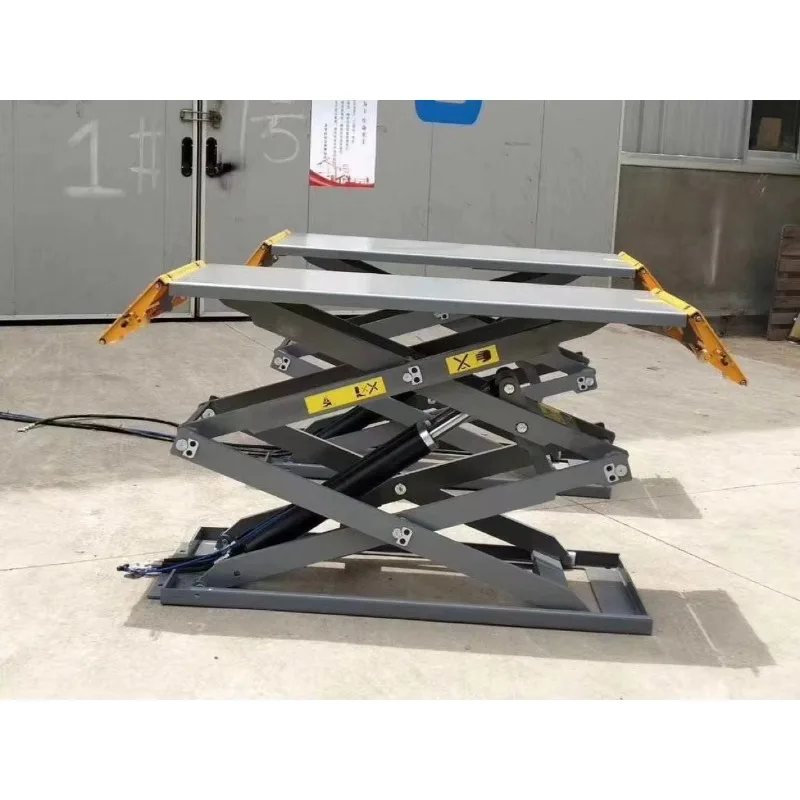 Ultra-Thin 4000kg Scissor Car Lift 2 Post Design with Hydraulic Drive/Actuation Competitive Price and 1 Year Warranty