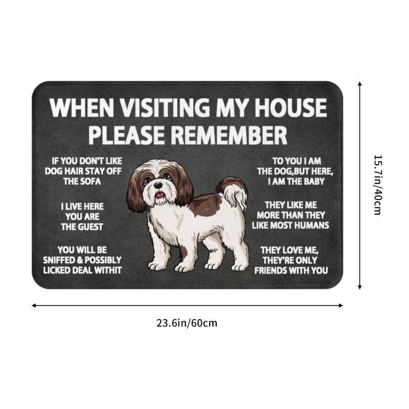 Please Remember Shih Tzu Dogs House Rules Entrance Doormat Decor Kitchen Welcome Rug Bathroom Non-slip Floor Mat Area Rugs