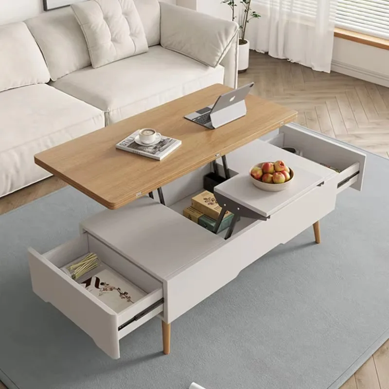 

Fancy Storage Coffee Table Modern Drawers Minimalist Designer White Coffee Table Multifunctional Wooden Mesa Auxiliar Furniture