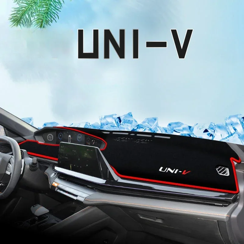 For Changan UNI-V2022 2023 Car Dashboard Avoid Light Pad Instrument Platform Desk Cover Mat Carpets Trims Accessories Accessory