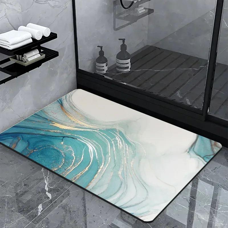 Ink Wash Painting Diatom Mud Entrance Door Mat Antislip Hallway Home Outdoor Kitchen Rug Bathroom Porch Floor Carpet Decorate