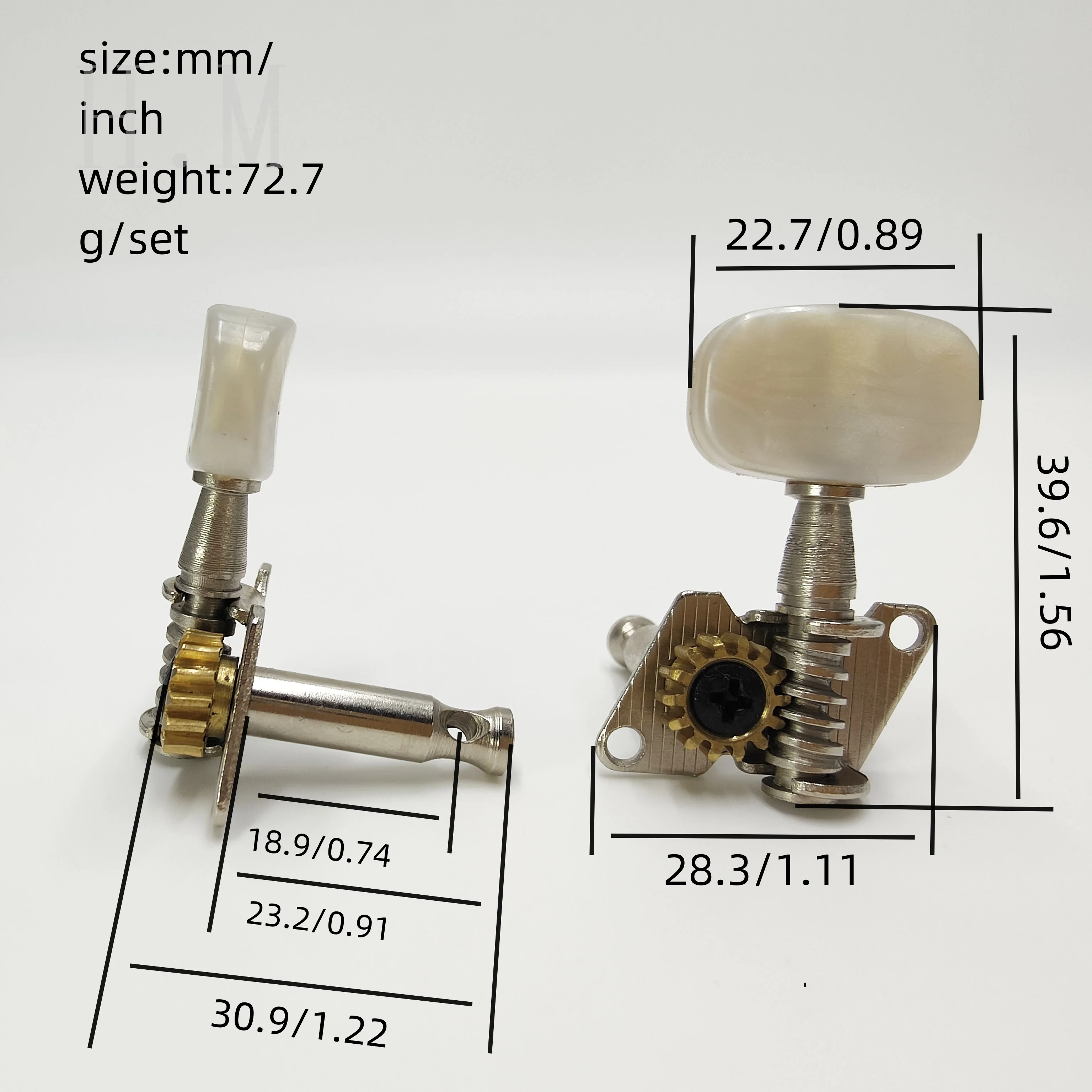 4Pcs Big/Smal Round Head Open 2R2L Ukulele Tuning Peg Steel Column Small 4 String Coiler Ukulele Tuning Pegs Musical Accessories
