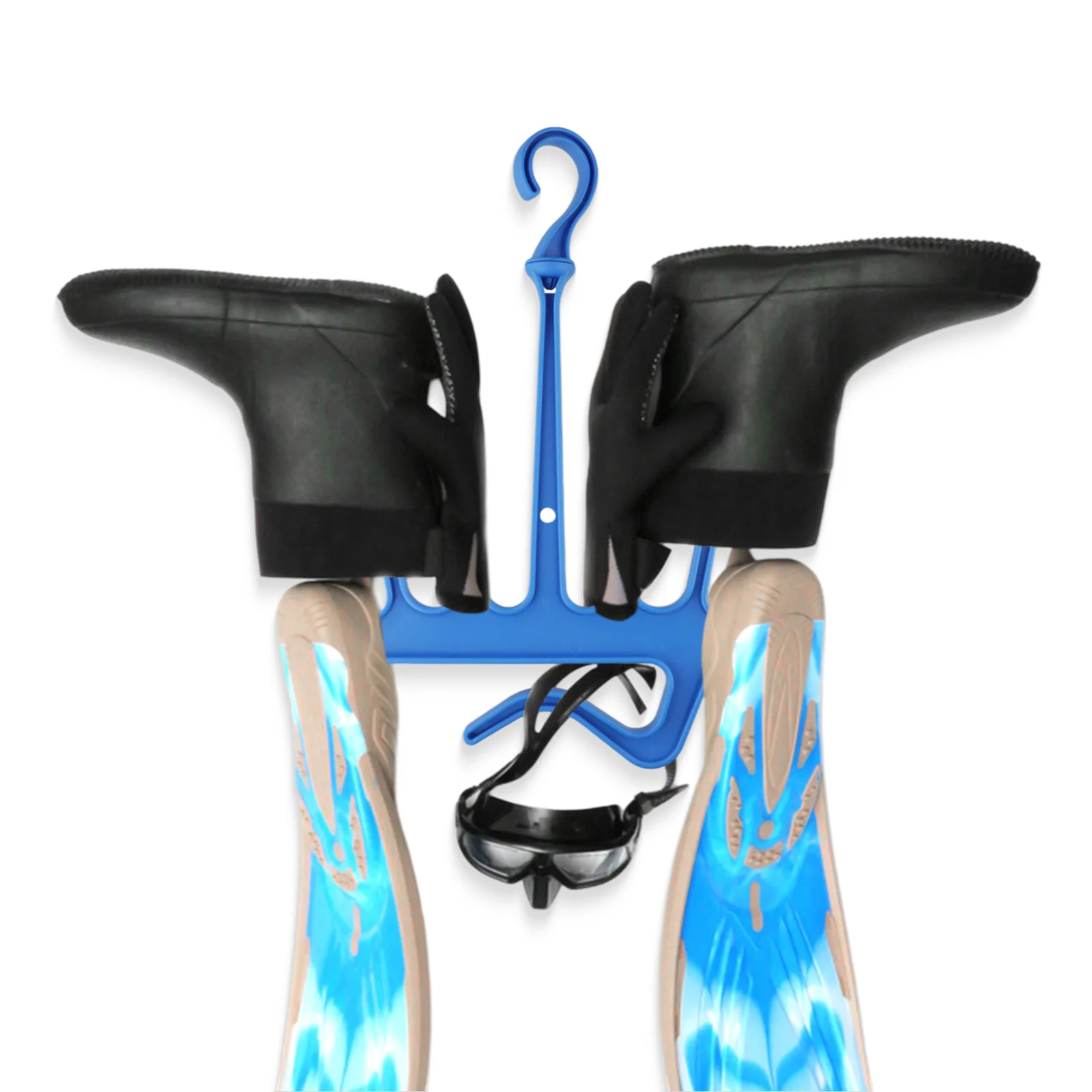 Fast Drying Drain Hanger Drainage Drysuit Extension Fins Four Poles Snorkels Space-Saving Breathing Regulators